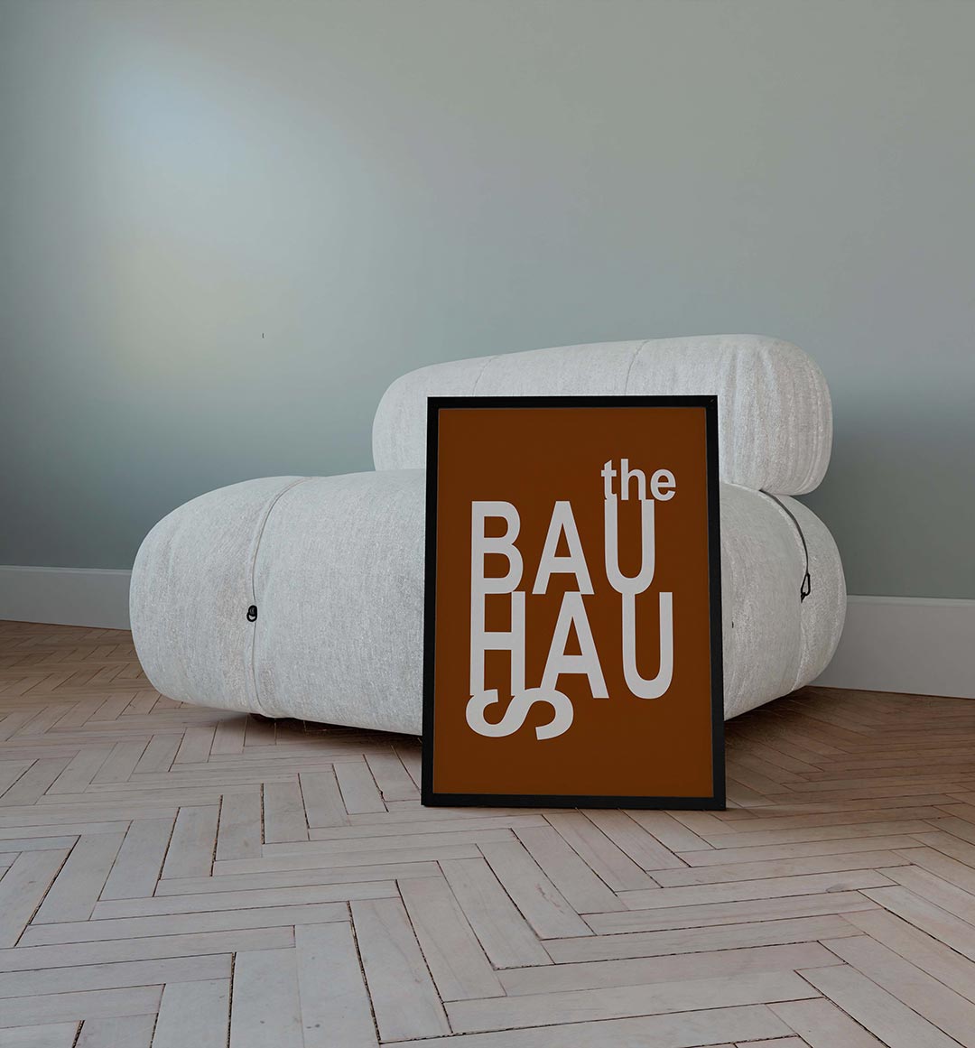 Typografische compositie – geometrische poster in Bauhaus-stijl van WallArtistic