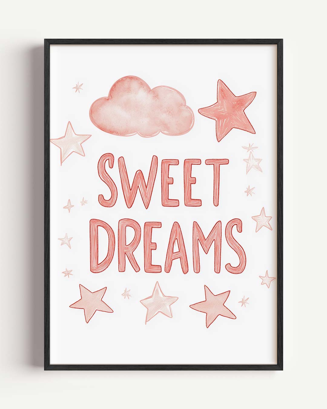 Sweet Dreams Slaapkamerposter – kids portret poster als wanddecoratie