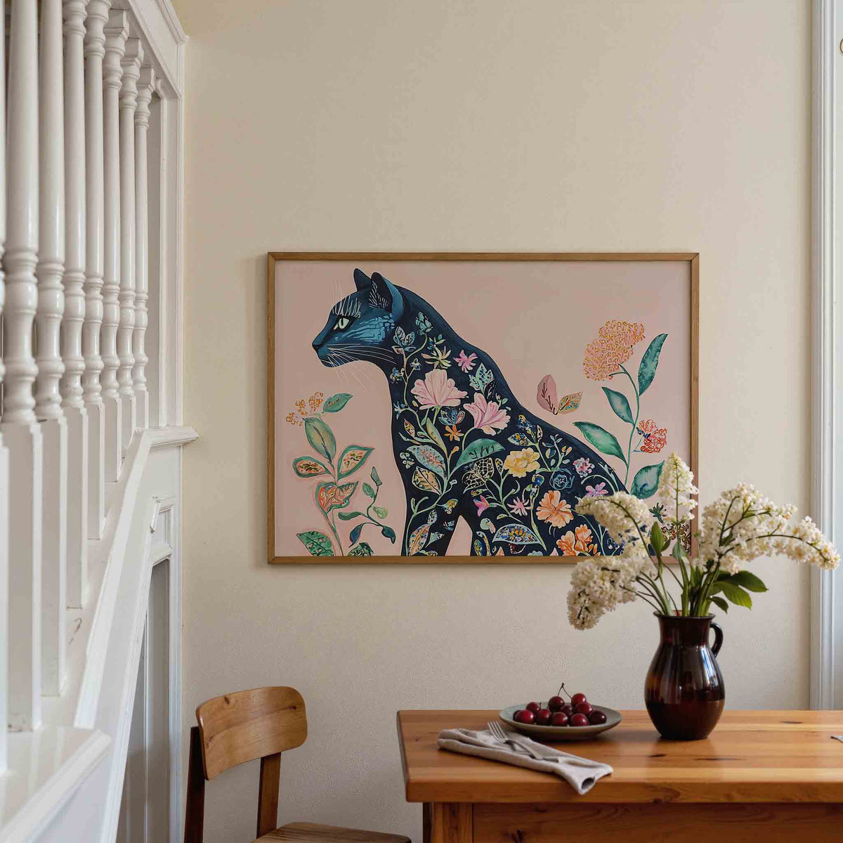 Bloemenkat – dieren poster in liggend formaat