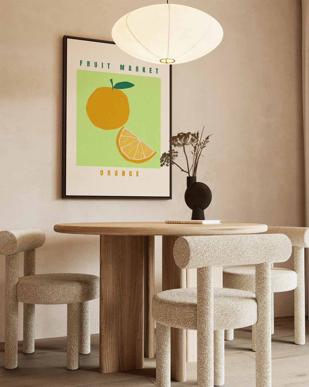 Fruit Market Oranje Poster – canvas wanddecoratie in portret formaat