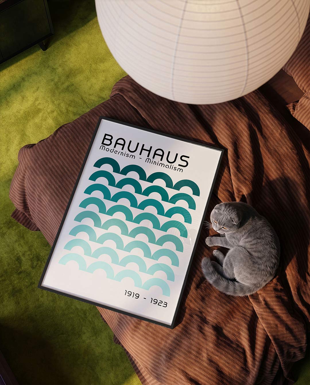 Halfronde ritmes – moderne Bauhaus wandkunst als poster