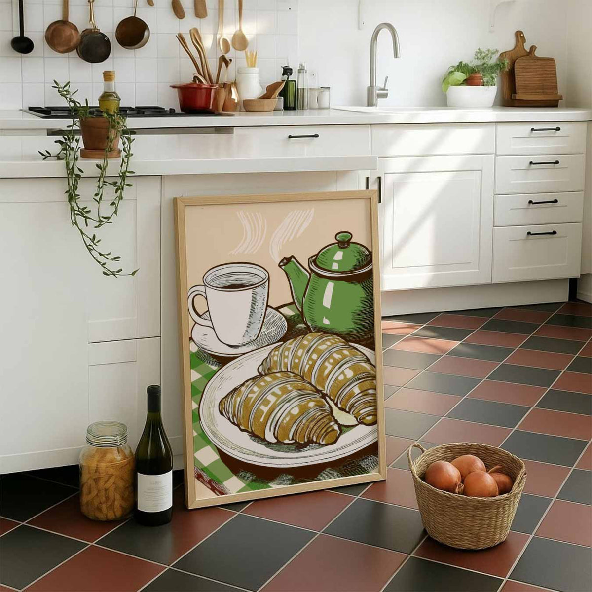 Franse Ontbijtsfeer – staande muurposter voor keuken of eethoek