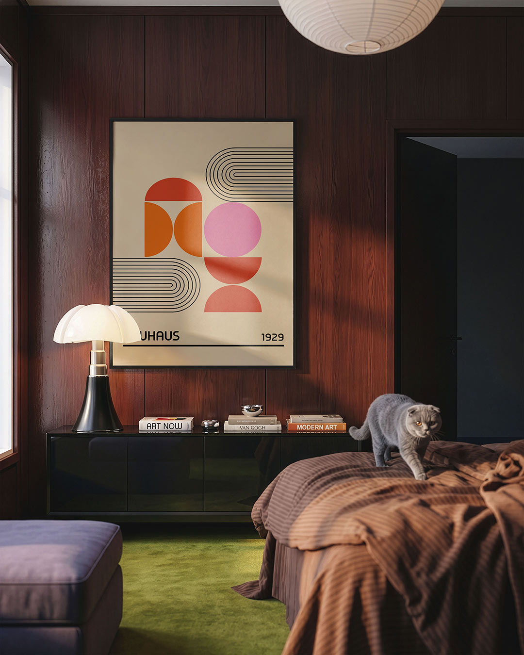 Vormen en lijnen – geometrische Bauhaus poster in staand formaat