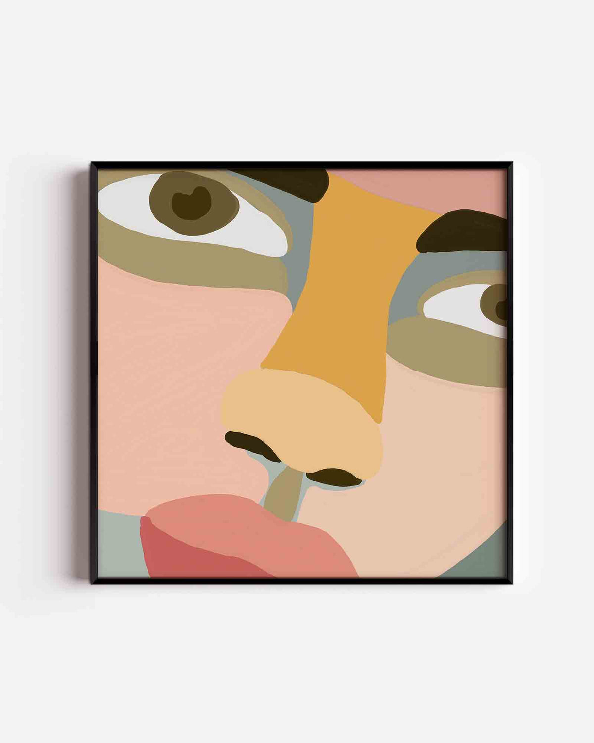 Abstract gezicht – kleurrijke illustratie poster als wanddecoratie