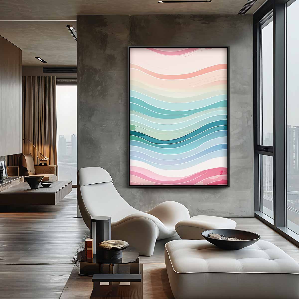 Golvende Kleurenpracht – canvas wanddecoratie in portret formaat