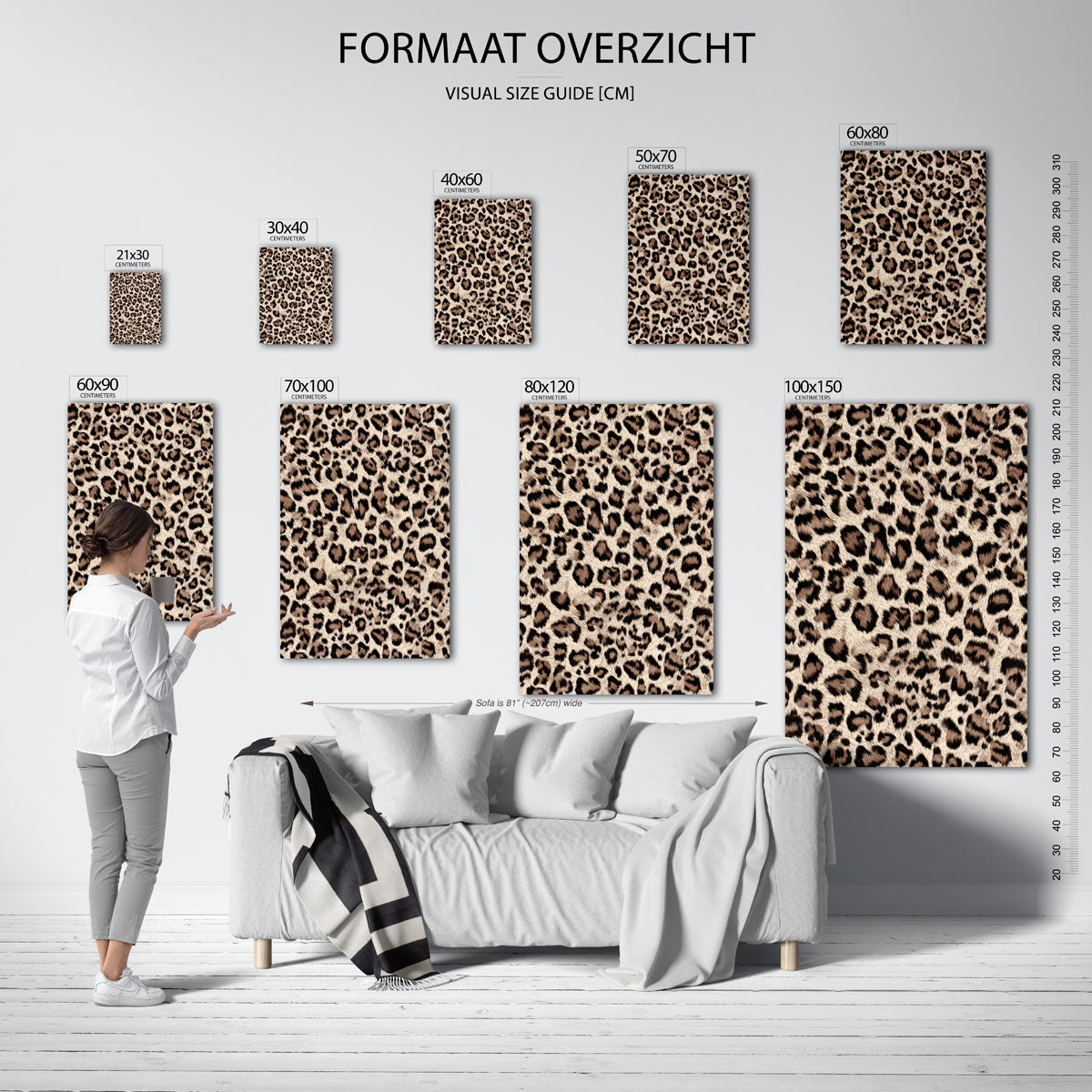 Luipaardpatroon – staande muurposter met safari thema