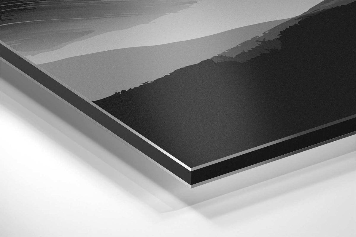 Sereen Landschap in Zwart & Wit – canvas kunstwerk als wanddecoratie