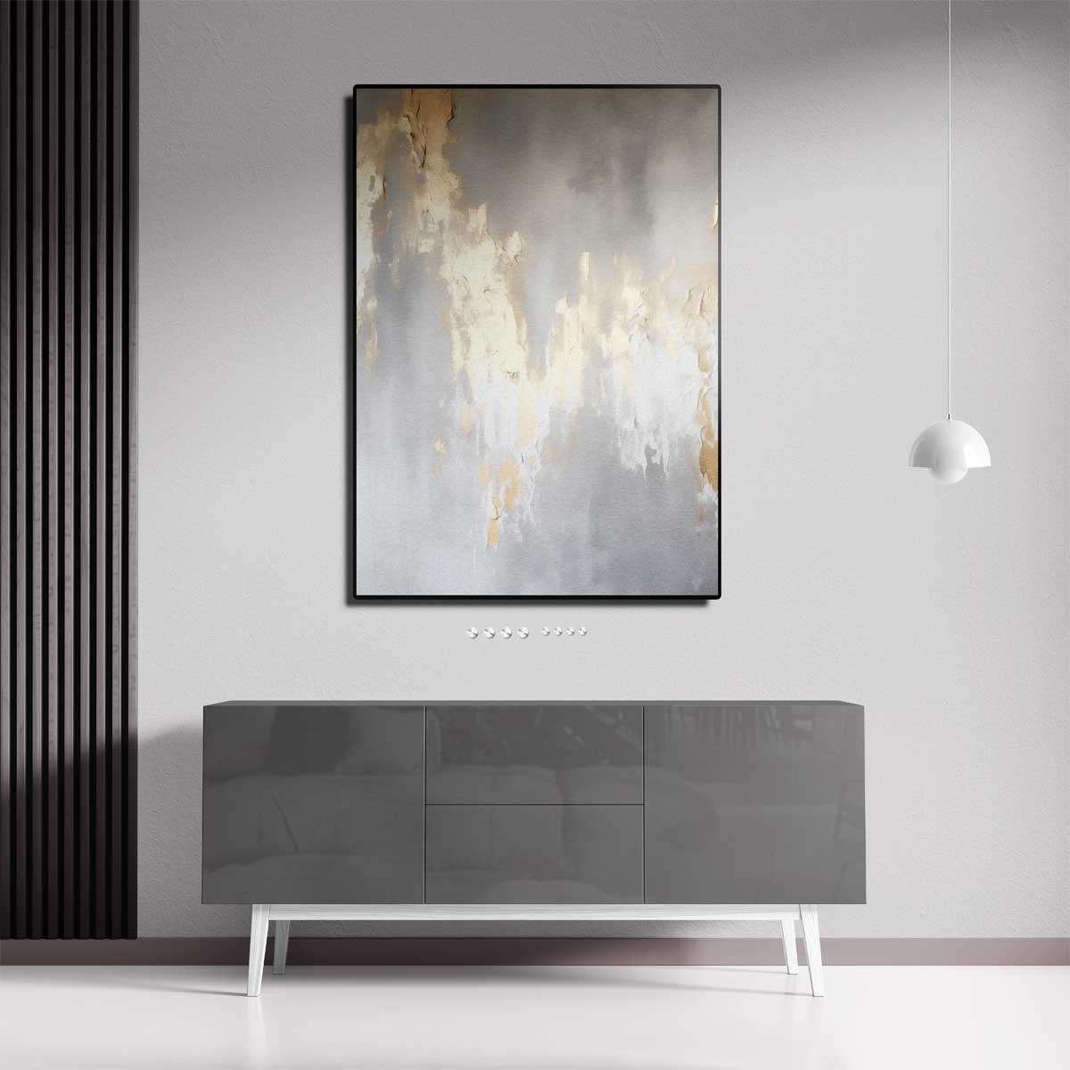 Gouden Mist Schilderij – dibond kunstwerk als wanddecoratie
