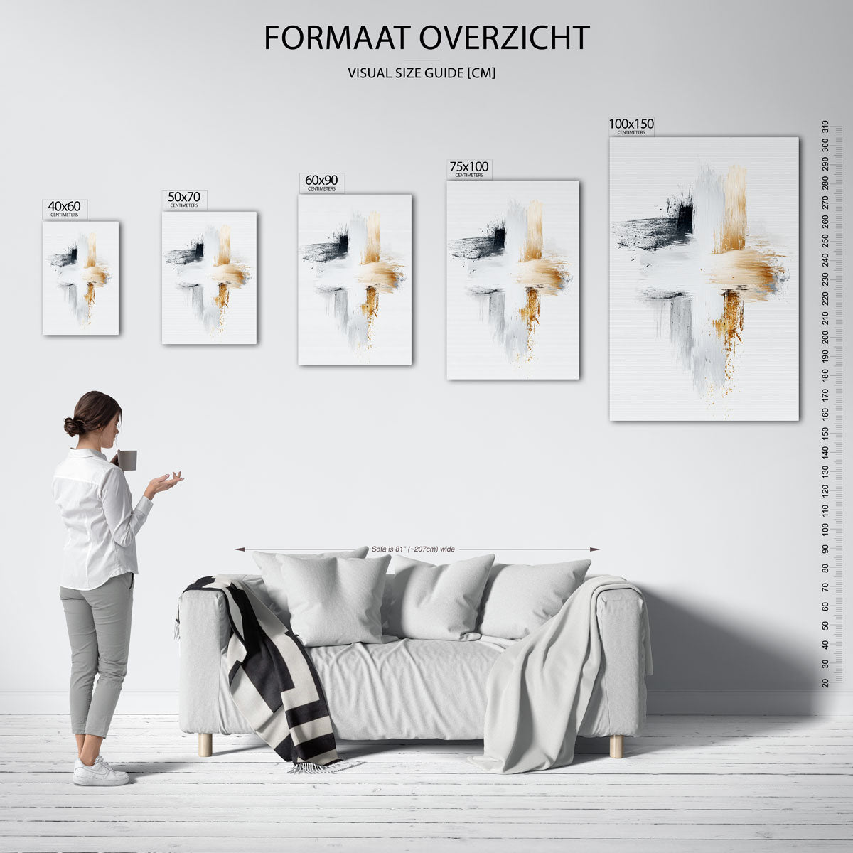 Dynamische kleurvlakken – staande wanddecoratie van WallArtistic