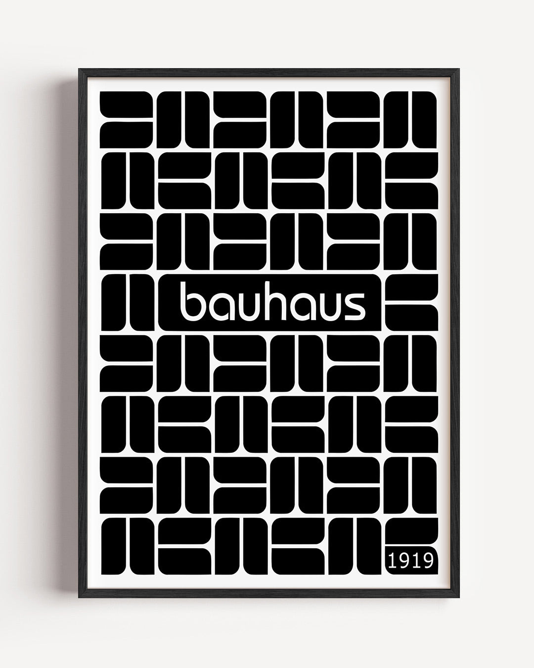 Vormritme en contrast – staande Bauhaus poster als wanddecoratie