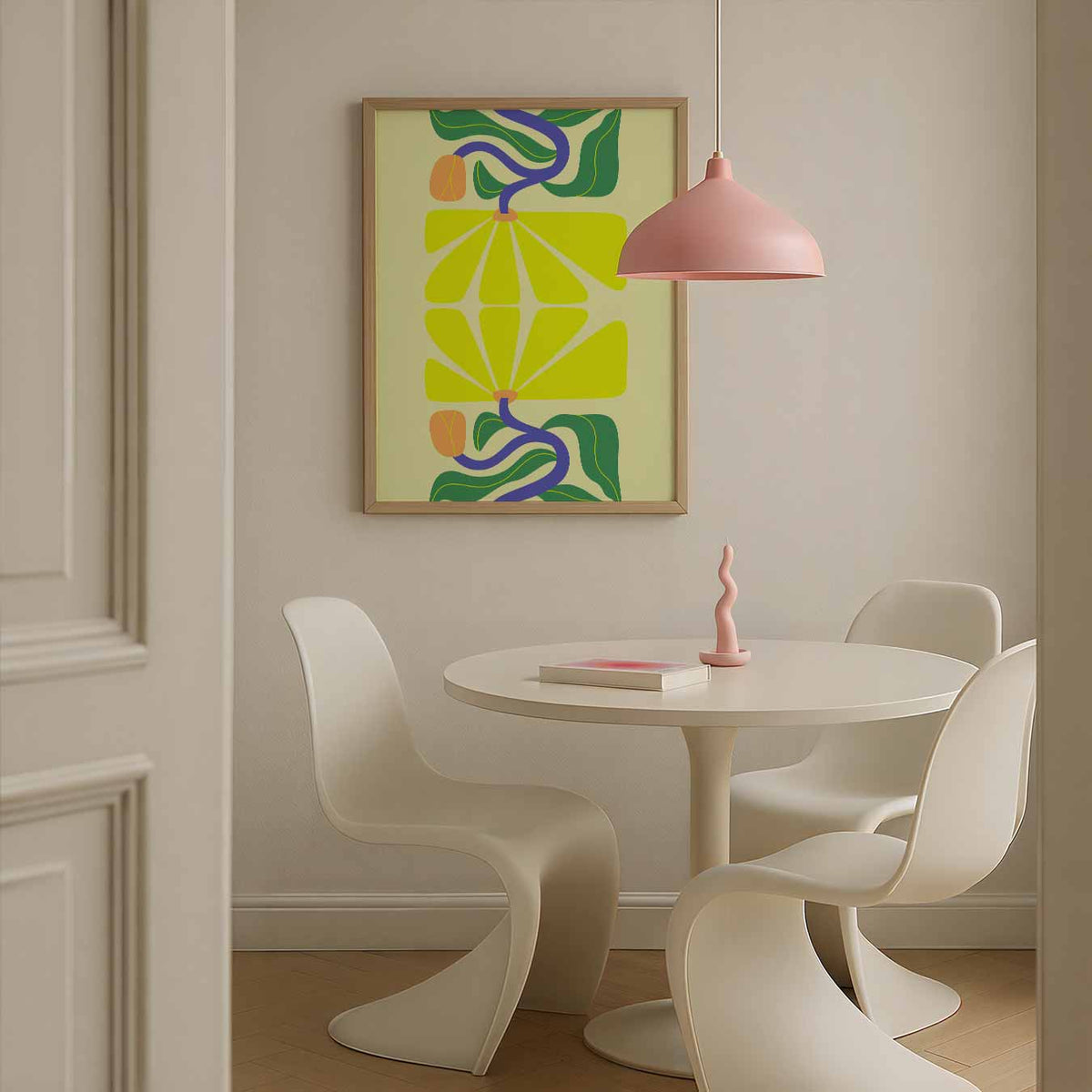 Vrolijke Bloementuin – bloemen poster in staand formaat