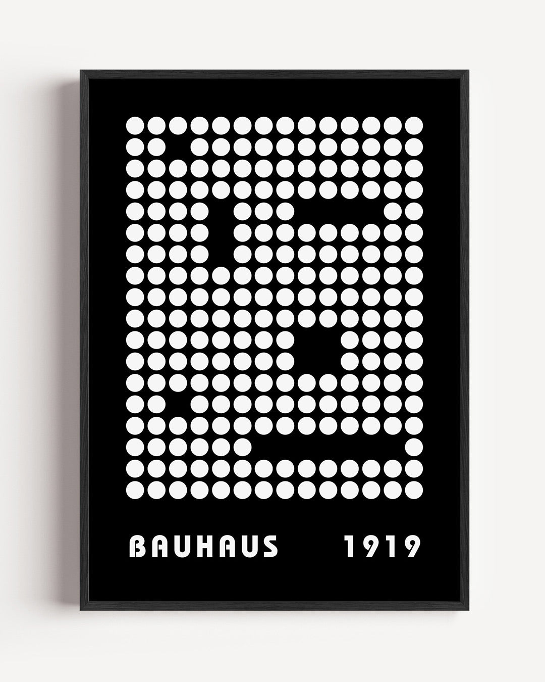 Cirkelpatroon en tekst – staande Bauhaus poster als wanddecoratie