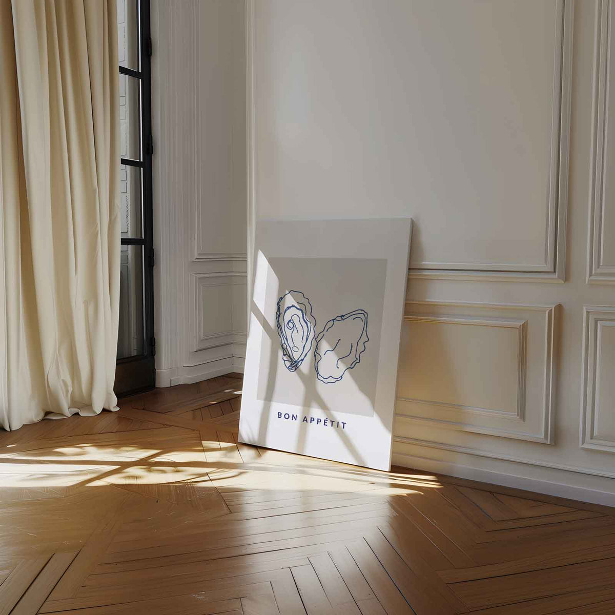 Stijlvolle Oester Illustratie – staand kunstwerk voor modern interieur