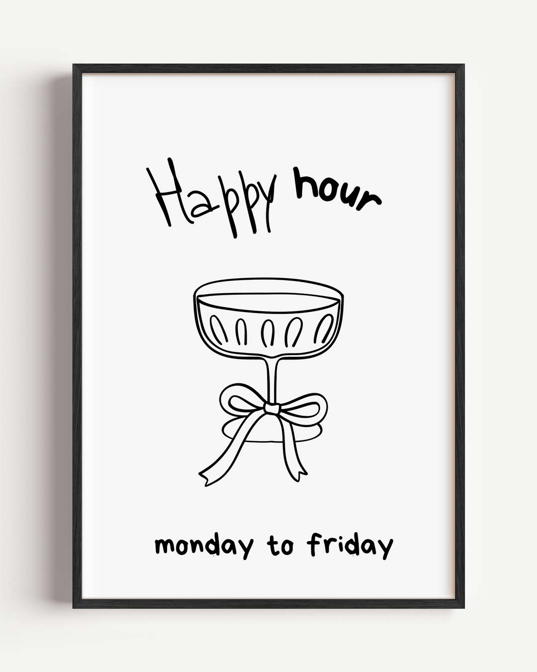 Happy Hour Illustratie – zomer portret poster als wanddecoratie