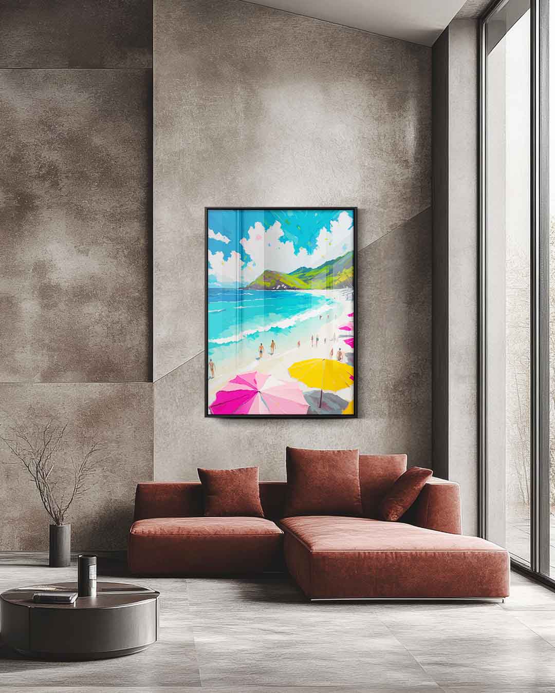 Zonnige Stranddag – staande wandkunst voor woonkamer of interieur