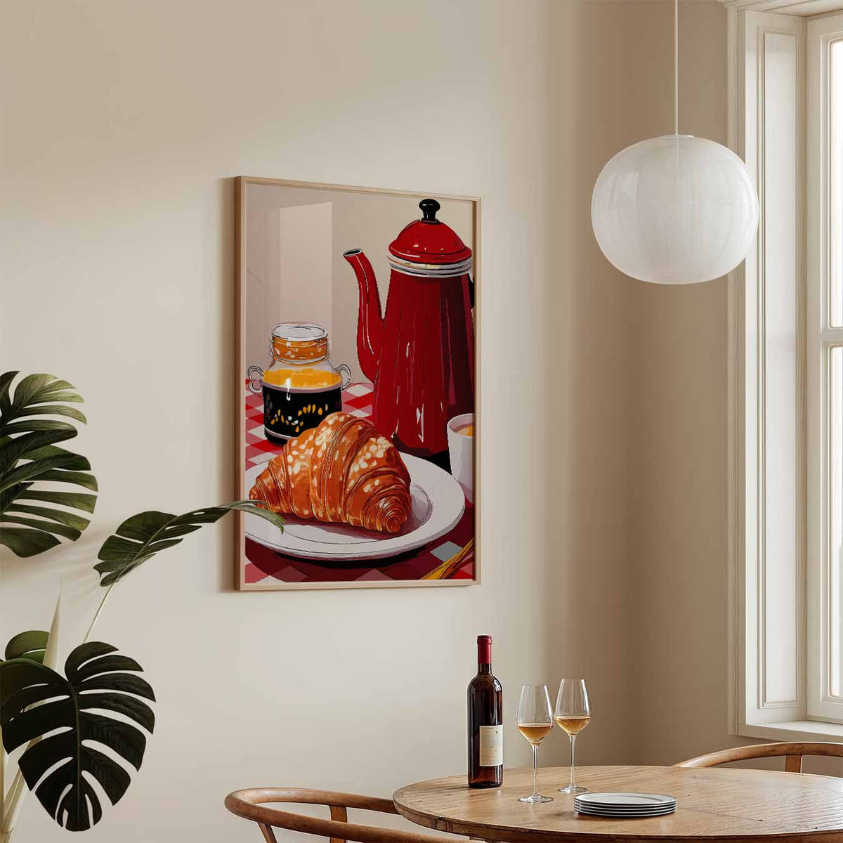 Gezellige Franse Ontbijt – keukenposter in staand formaat