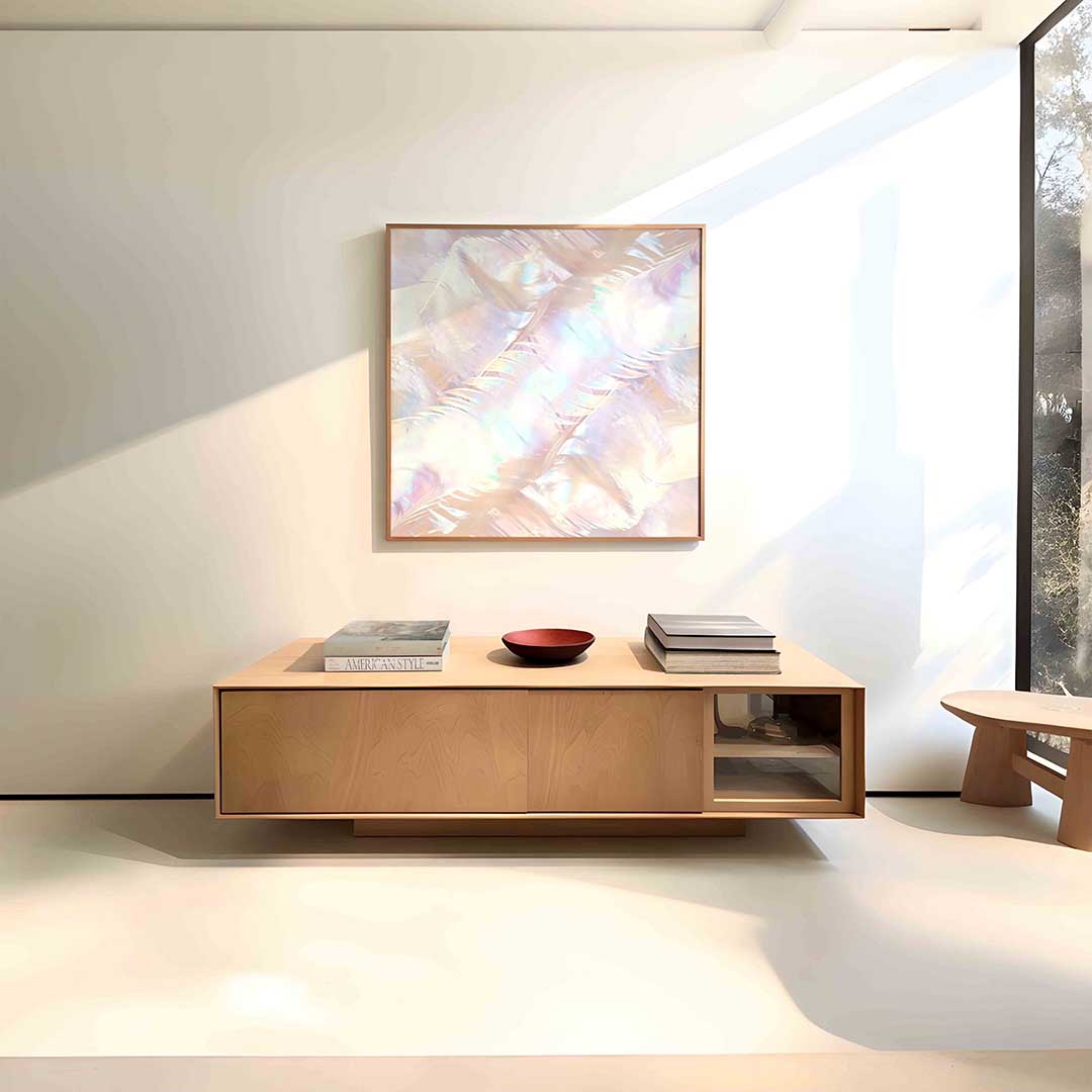 Pastel abstractie – vierkante abstracte wanddecoratie van WallArtistic