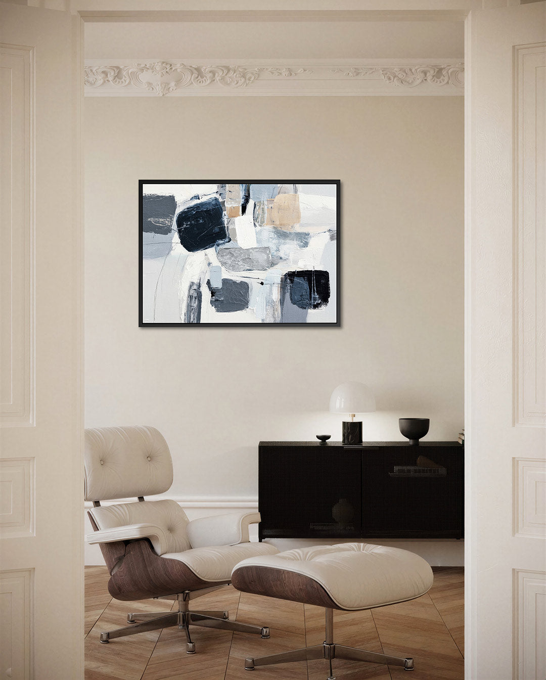 Dynamische vormen compositie – Dynamische – liggende wanddecoratie