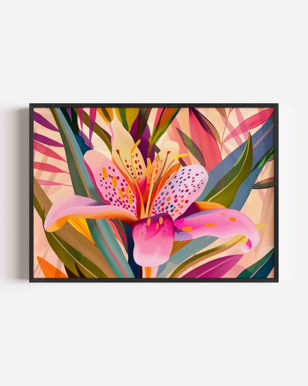 Bloem en bladeren – bloemen landscape poster als wanddecoratie