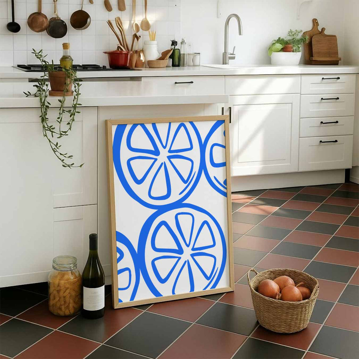 Frisse Citroenschijfjes – staande muurposter voor keuken of eethoek