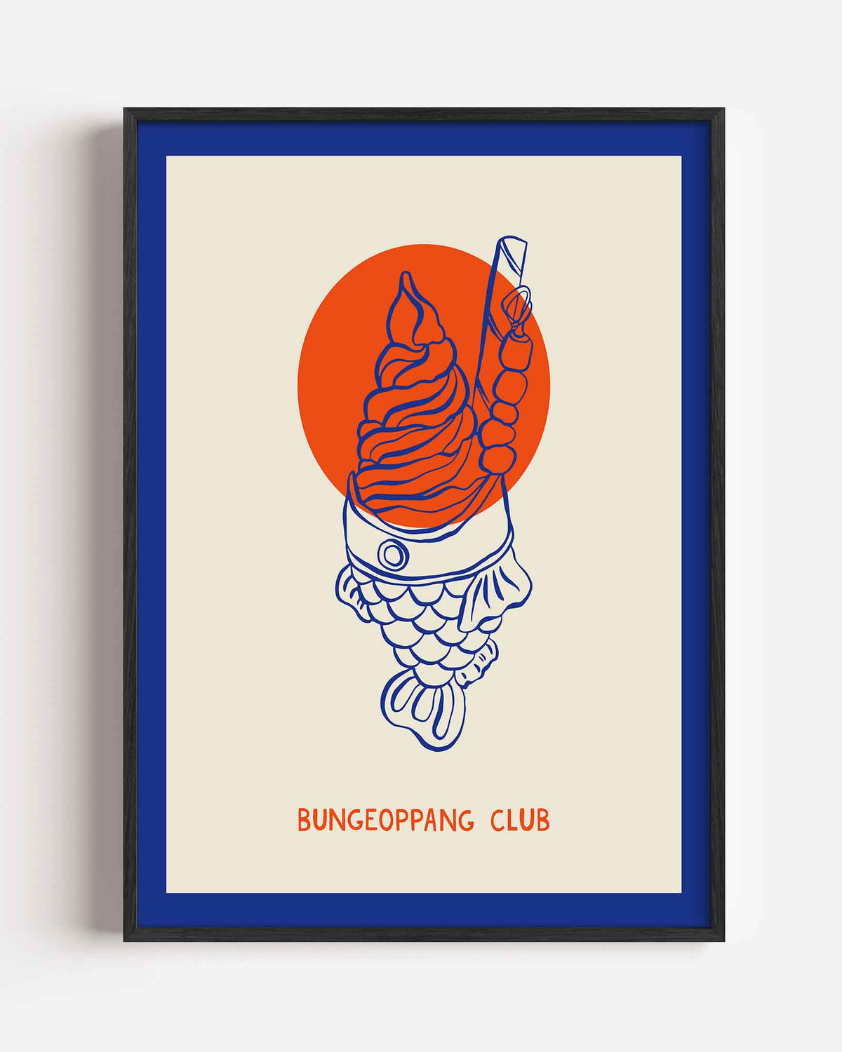 Visvormige ijstraktatie – Aziatische portret poster als wanddecoratie