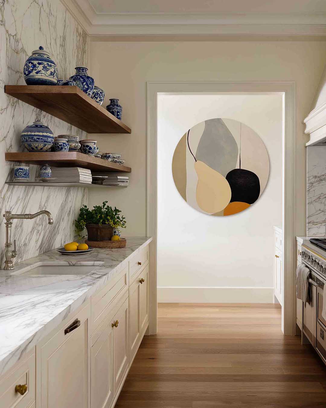 Abstracte vormen – moderne abstracte muurcirkel voor aan de muur