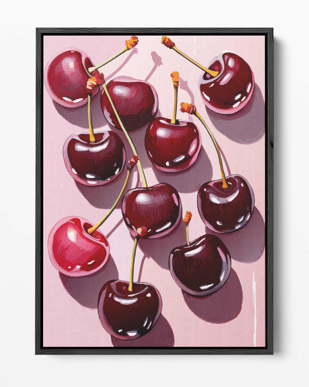 Kersenfeest op Roze Canvas – portret kunstwerk als wanddecoratie