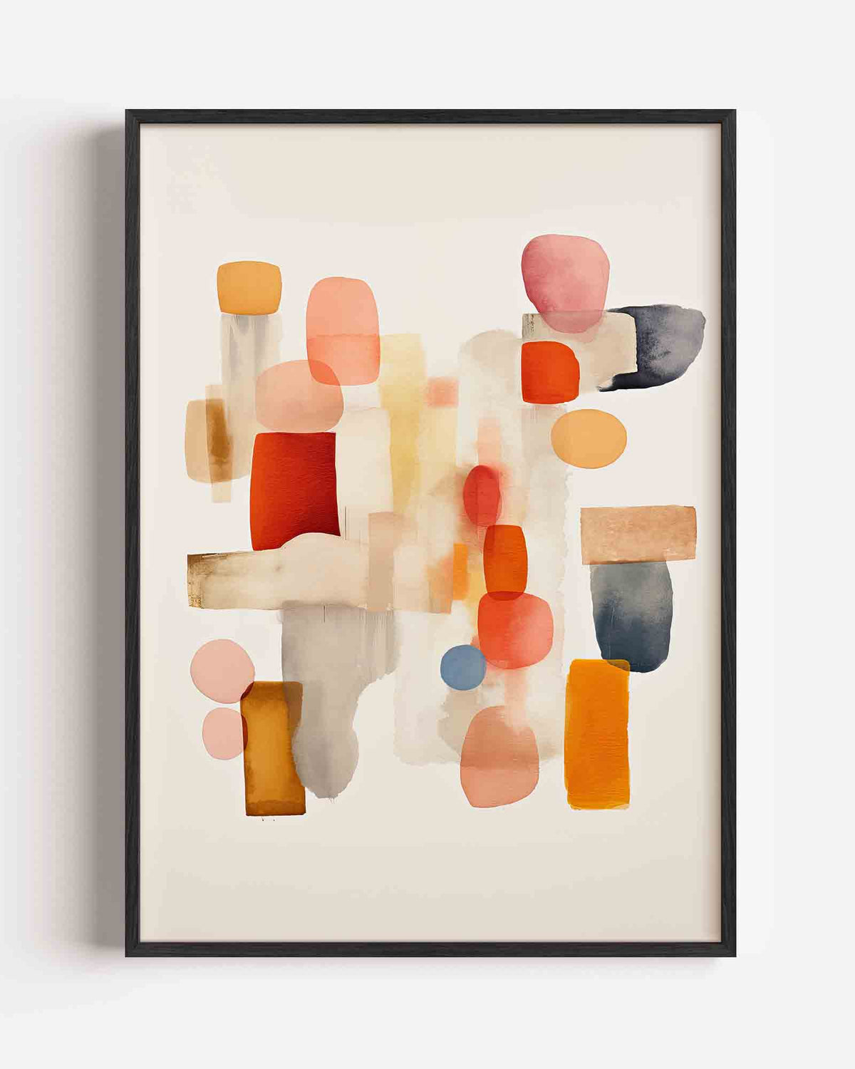 Abstracte vormen – kleurrijke illustratie portret poster als wanddecoratie
