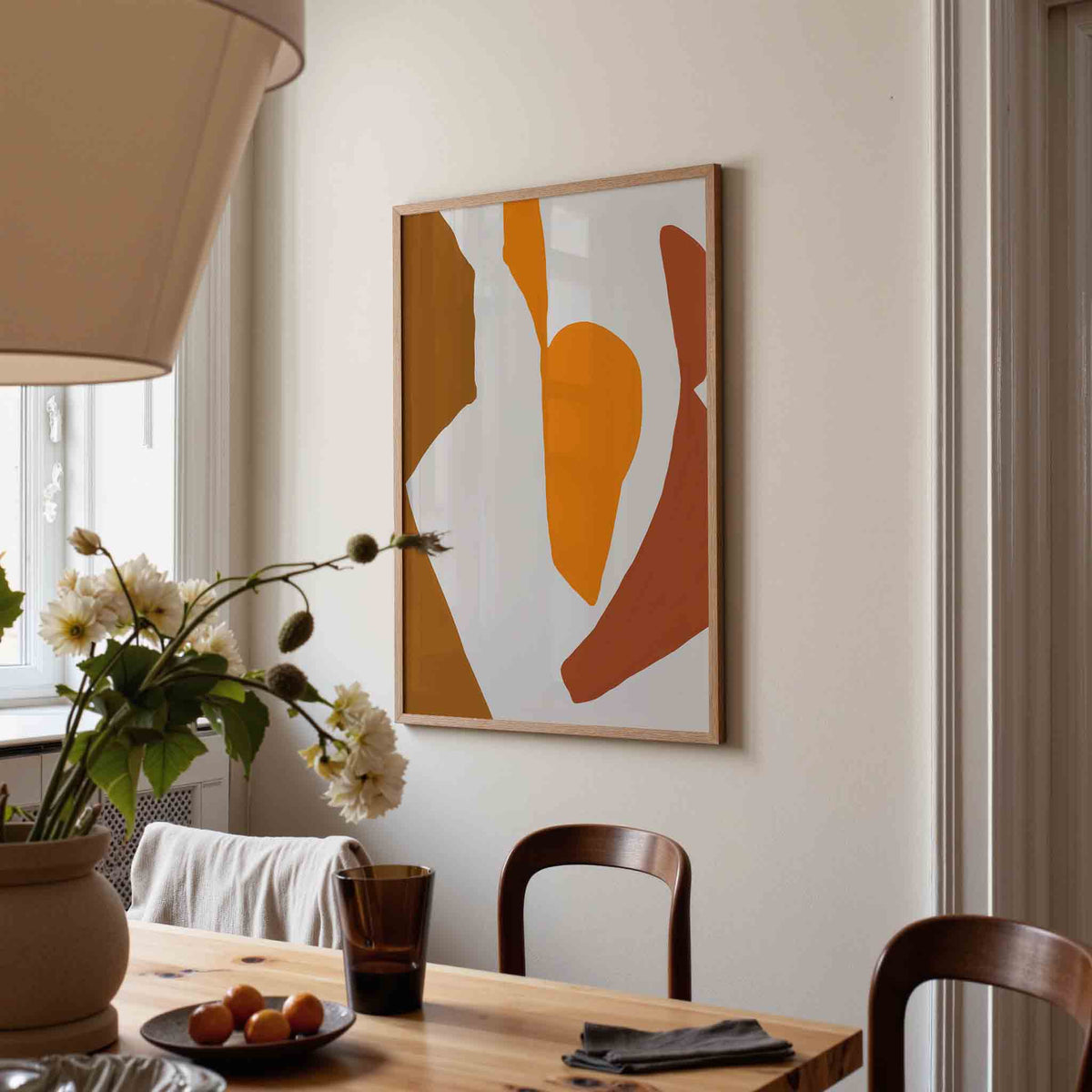 Abstracte vormen – eigentijdse illustratie poster in staand formaat
