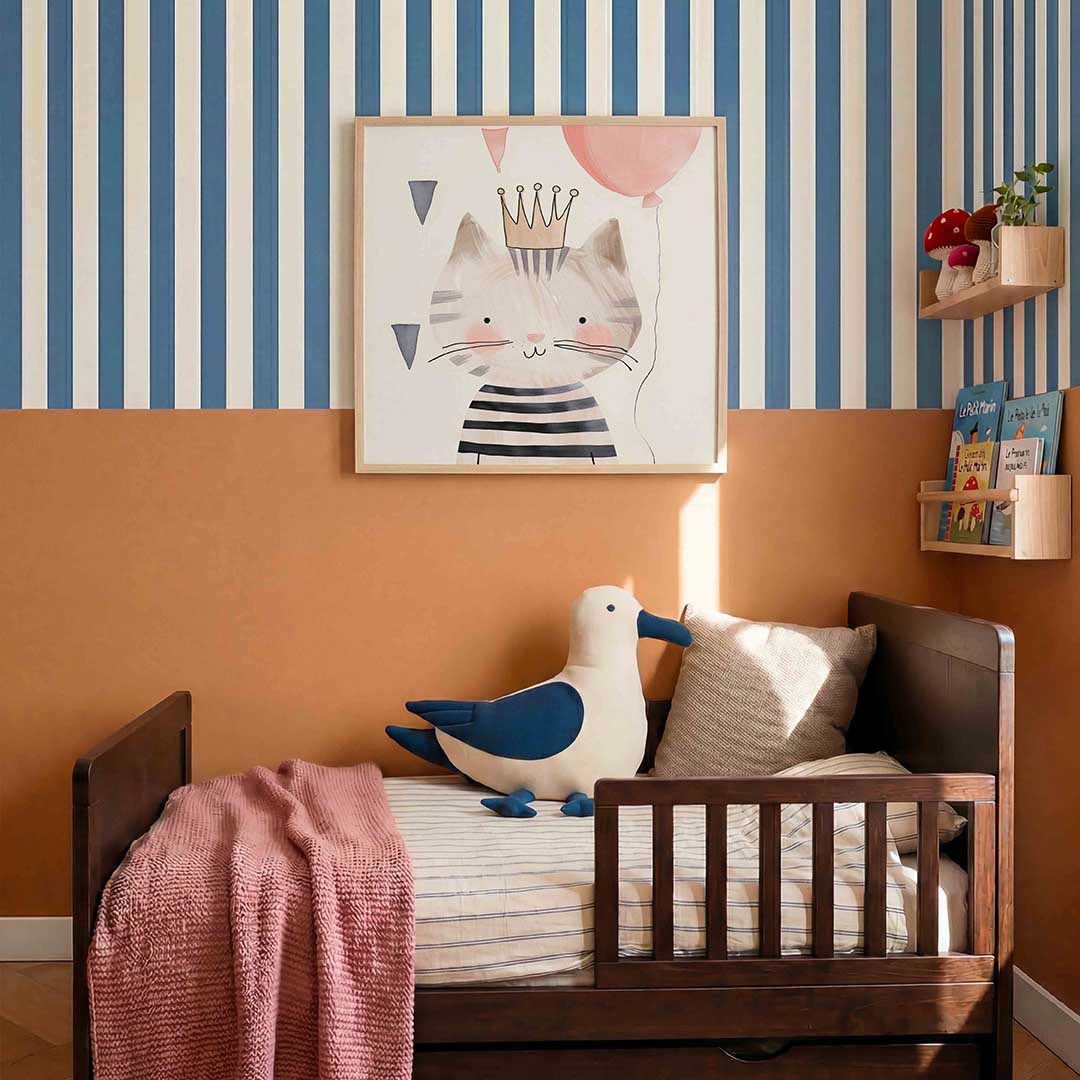 Kat met kroon – kids poster in vierkant formaat