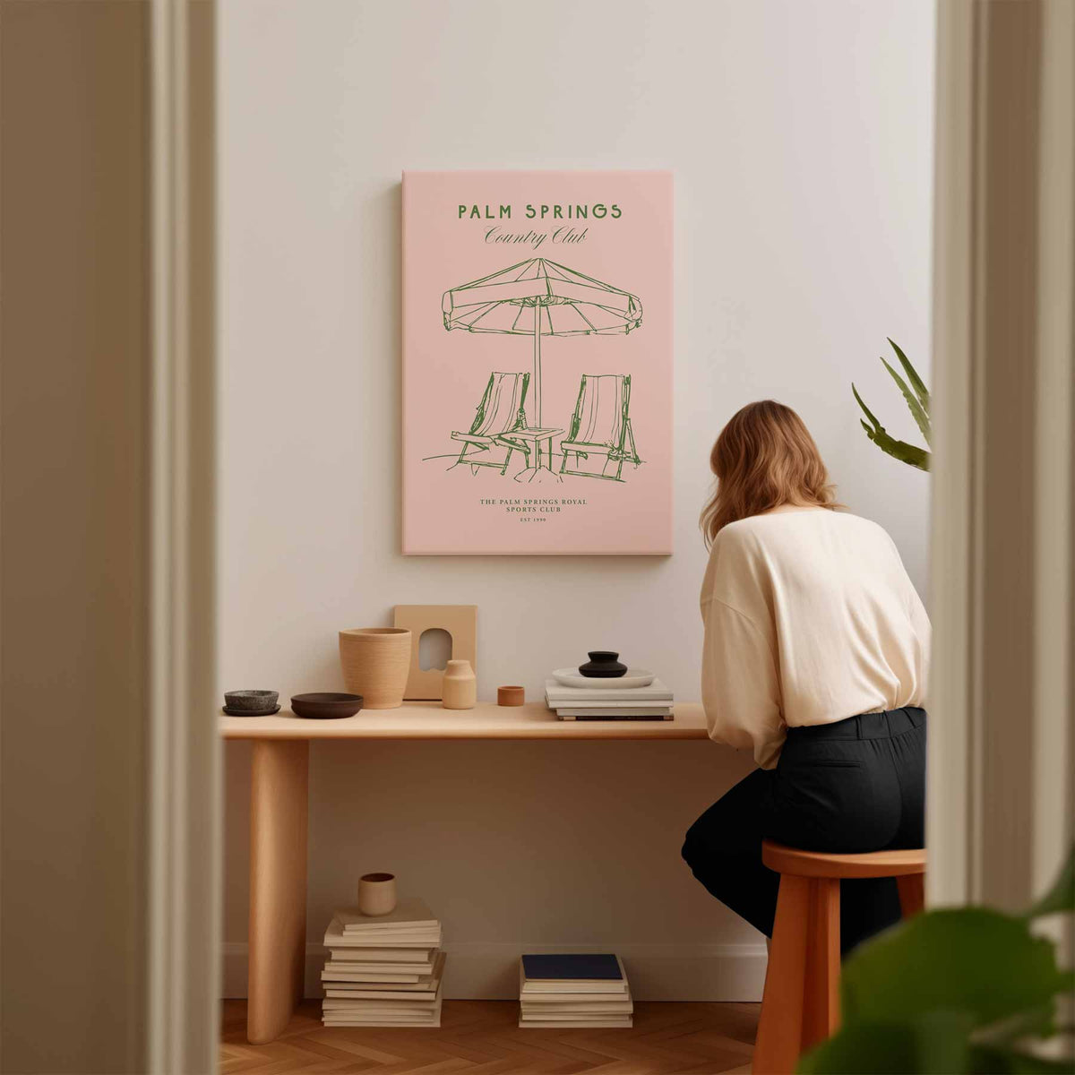 Palm Springs Country Club Poster – modern portret kunstwerk van WallArtistic