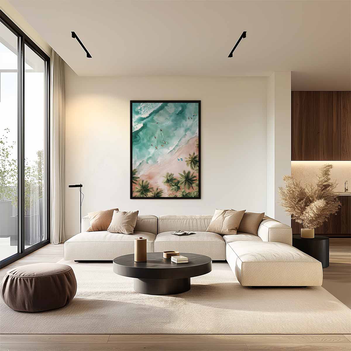 Zonnige Surfparadijs – staand kunstwerk voor modern interieur
