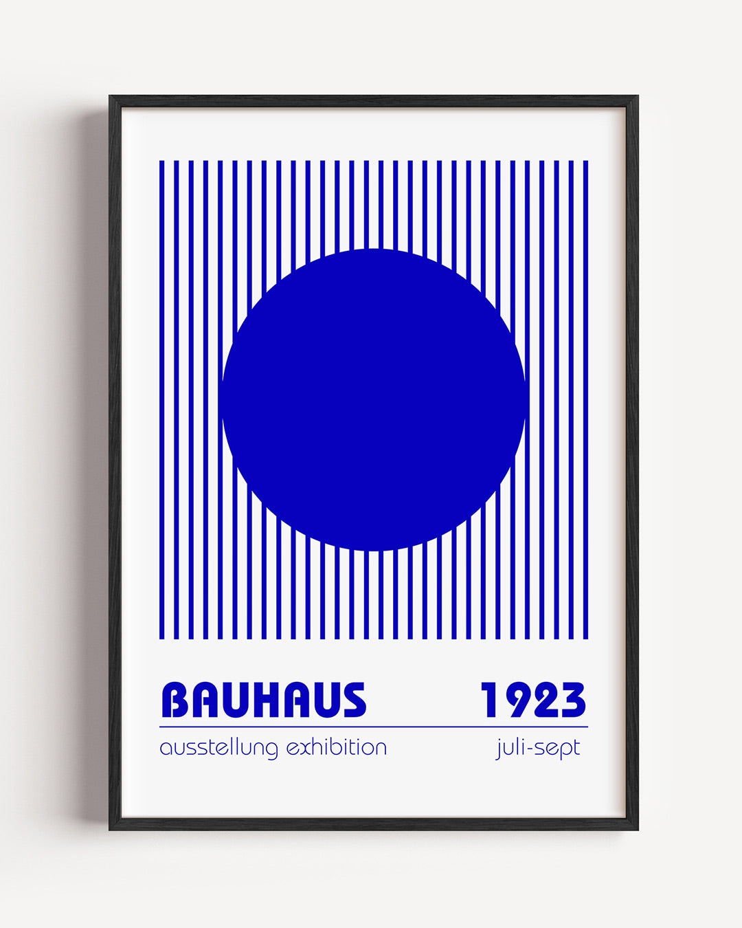 Lijnen en cirkel – staande Bauhaus poster als wanddecoratie