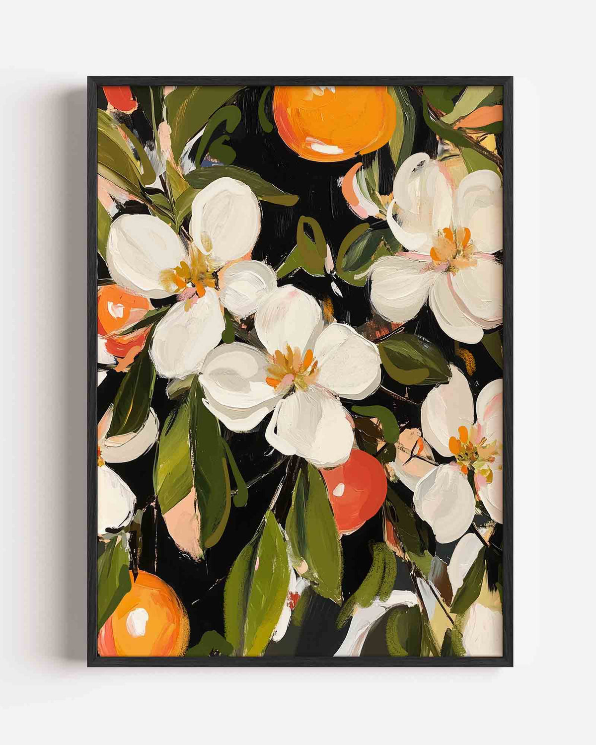Bloemen en sinaasappels – kerst portret poster als wanddecoratie