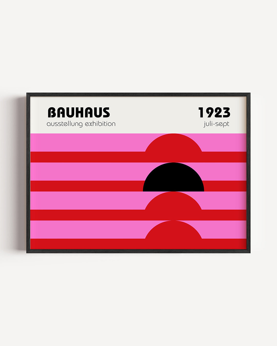 Vorm en kleur – liggende Bauhaus poster als wanddecoratie
