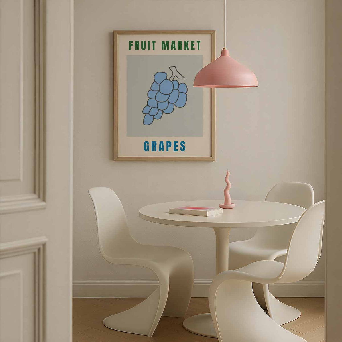 Stijlvolle Druiven Markt – culinaire wandkunst als portret poster