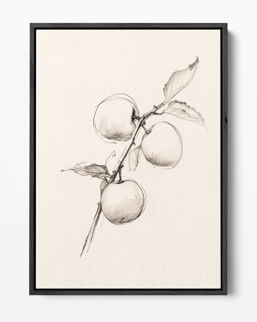 Potloodschets van Appeltakken – portret kunstwerk als wanddecoratie