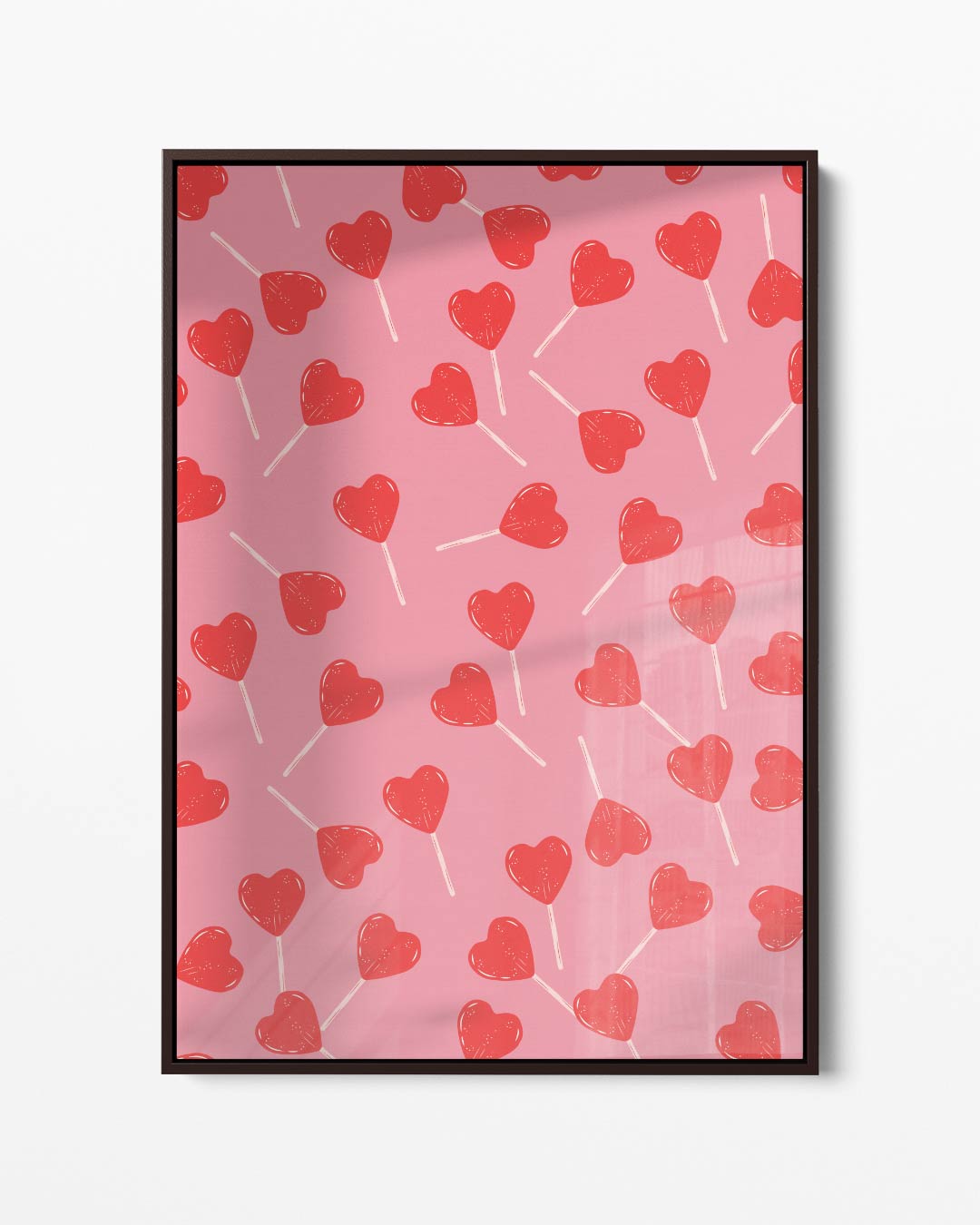 Liefdevolle Hartjes Lollypatroon – portret kunstwerk als wanddecoratie