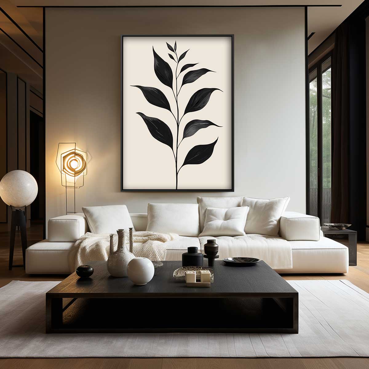 Minimalistisch Botanisch Kunstwerk – modern portret kunstwerk van WallArtistic