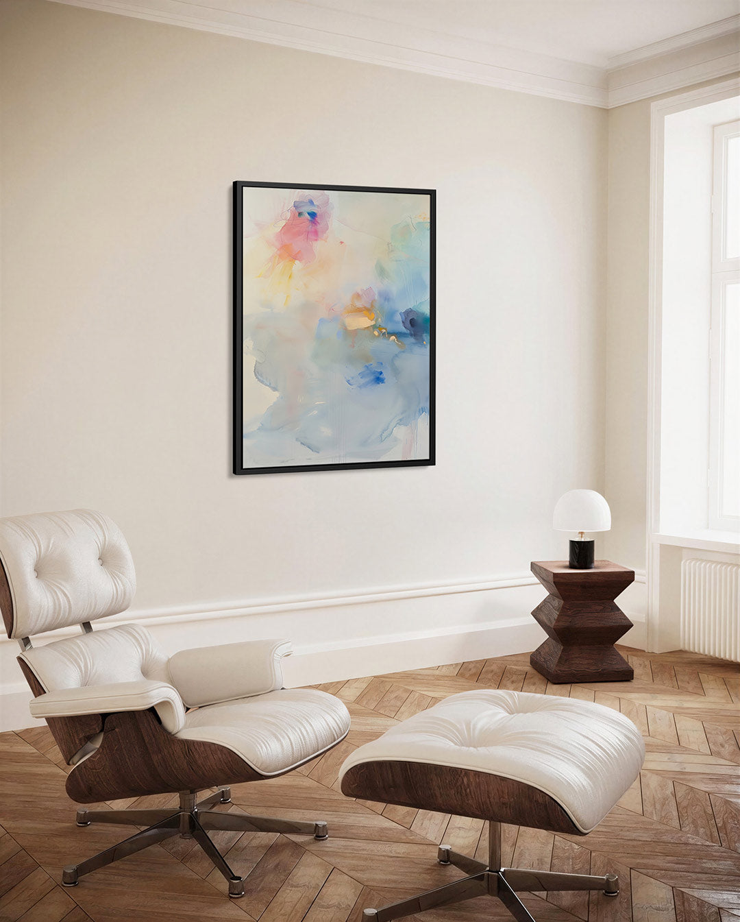 Kleurrijke vervaging – staand wanddecoratie kunstwerk