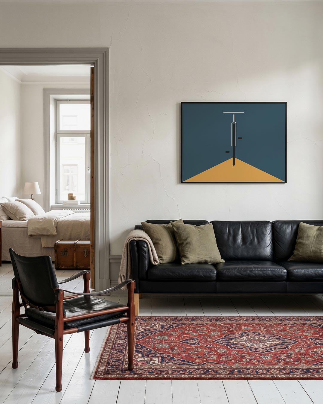 Lijnen en vlakken – geometrische Bauhaus poster in liggend formaat
