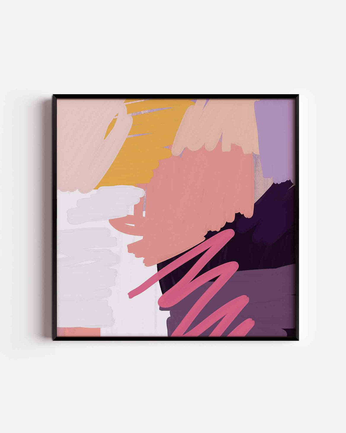 Abstracte penseelstreken – kleurrijke illustratie poster als wanddecoratie