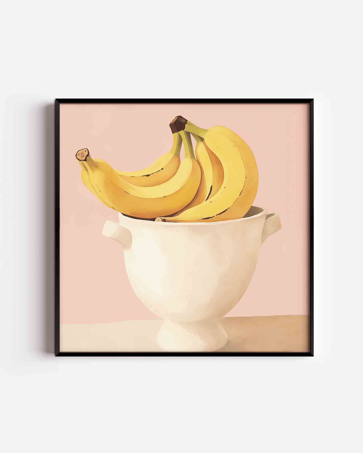 Bananen in schaal – keuken vierkante poster als wanddecoratie