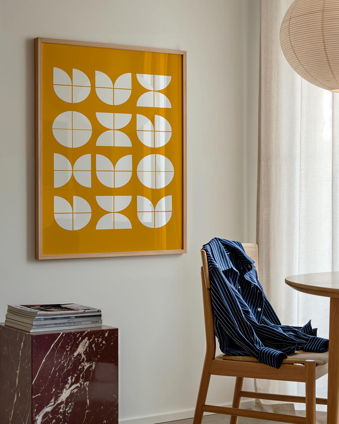 Vormenspel en kleur – geometrische poster in Bauhaus-stijl van WallArtistic