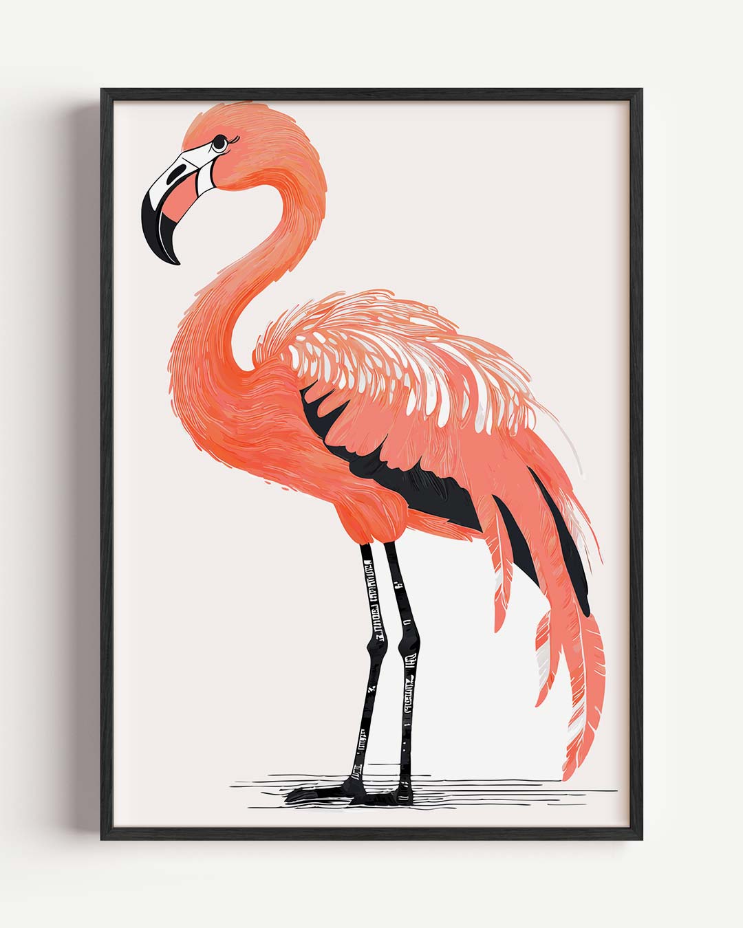 Stijlvolle Flamingo – dieren portret poster als wanddecoratie