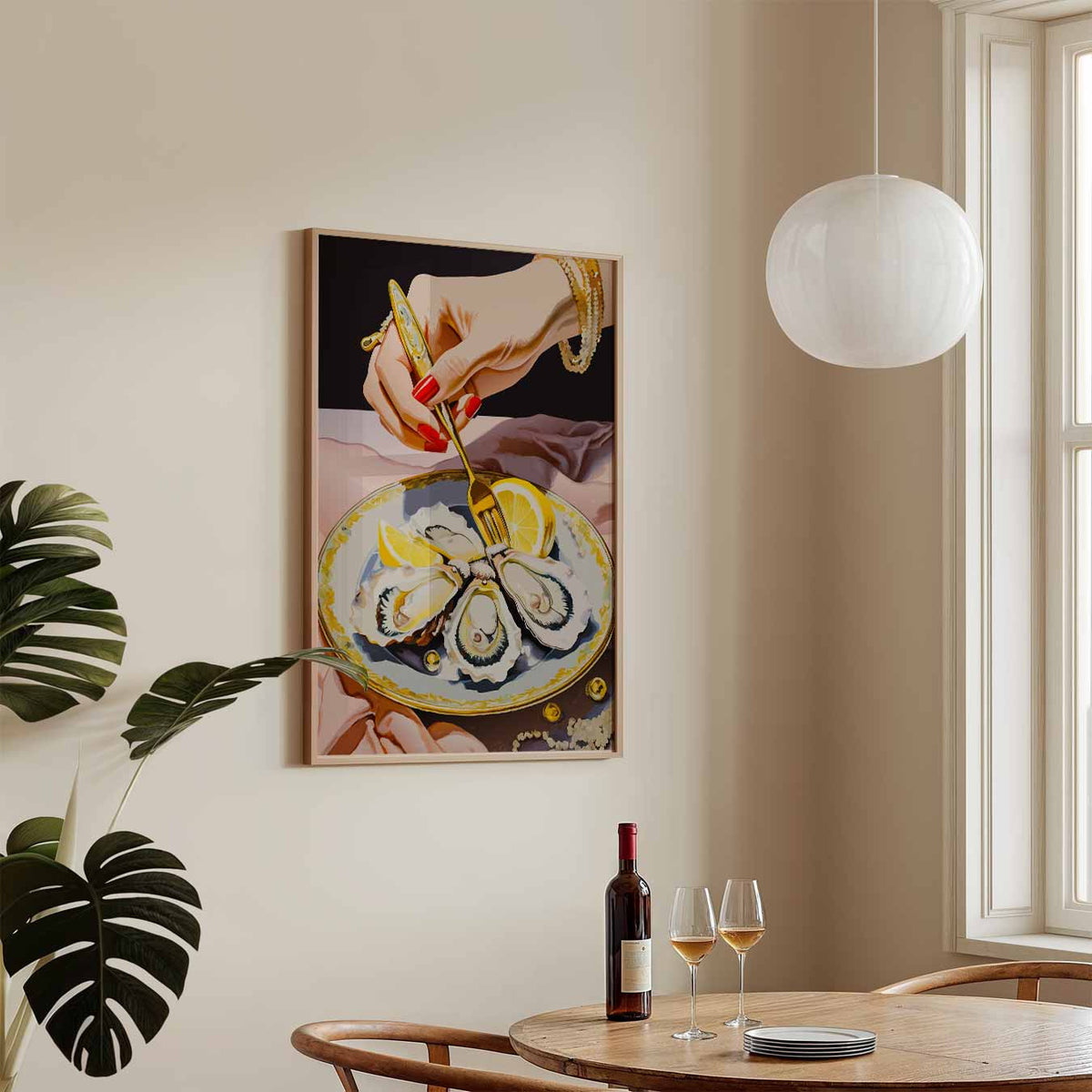 Luxe Oesterparty – staande keuken wanddecoratie van WallArtistic