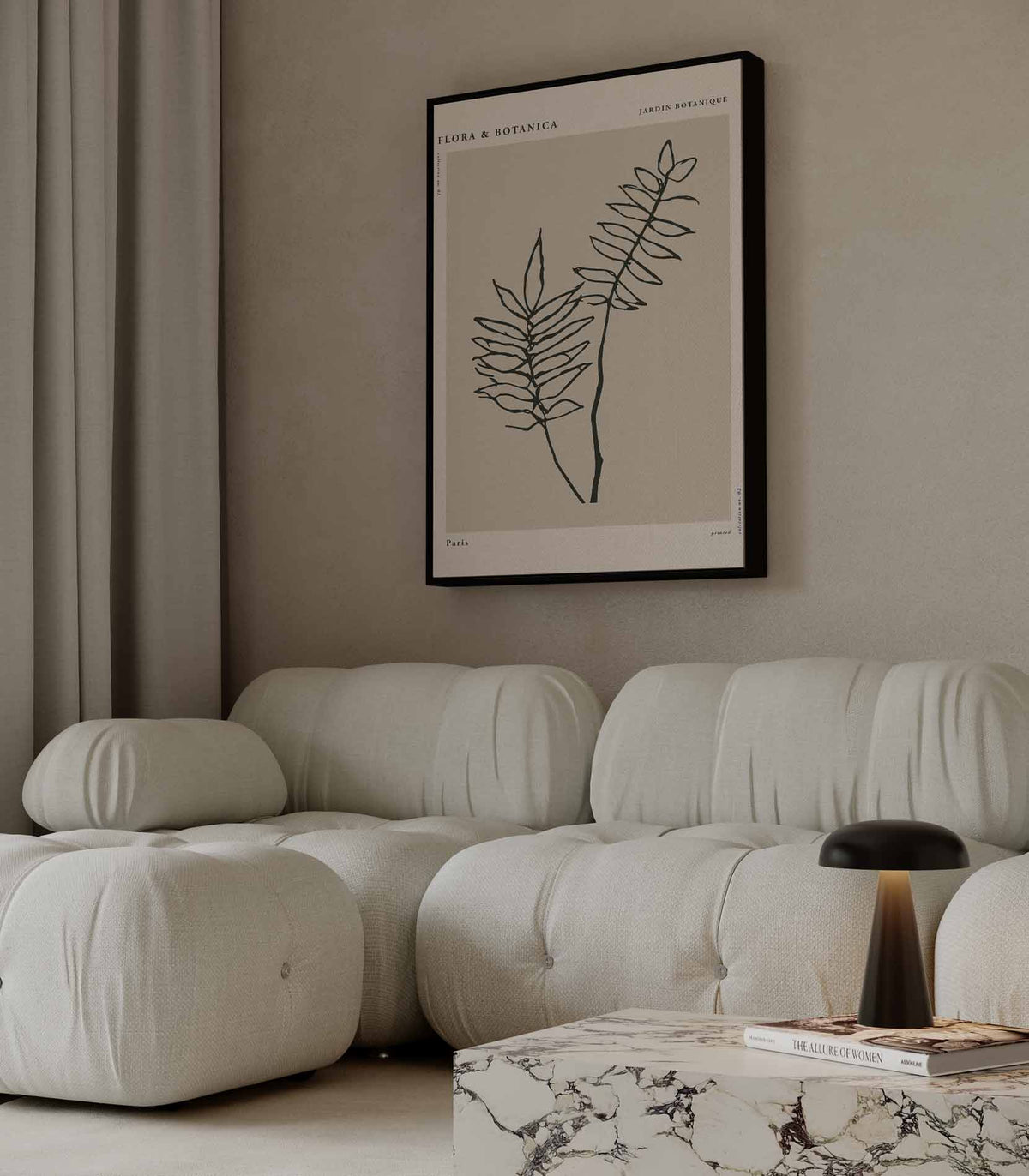 Botanische Elegantie Poster – plexiglas wanddecoratie in portret formaat