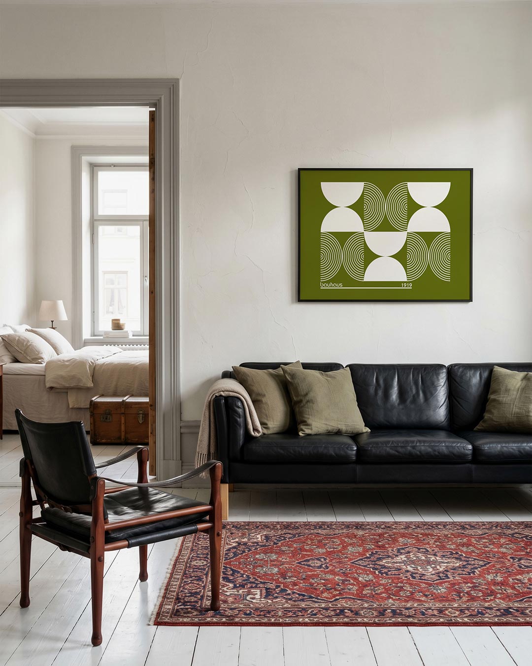 Vormen en lijnen – geometrische Bauhaus poster in liggend formaat