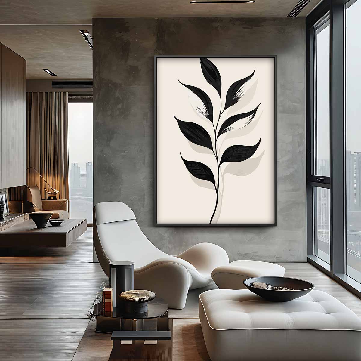 Minimalistische Botanische Illustratie – canvas wanddecoratie in portret formaat