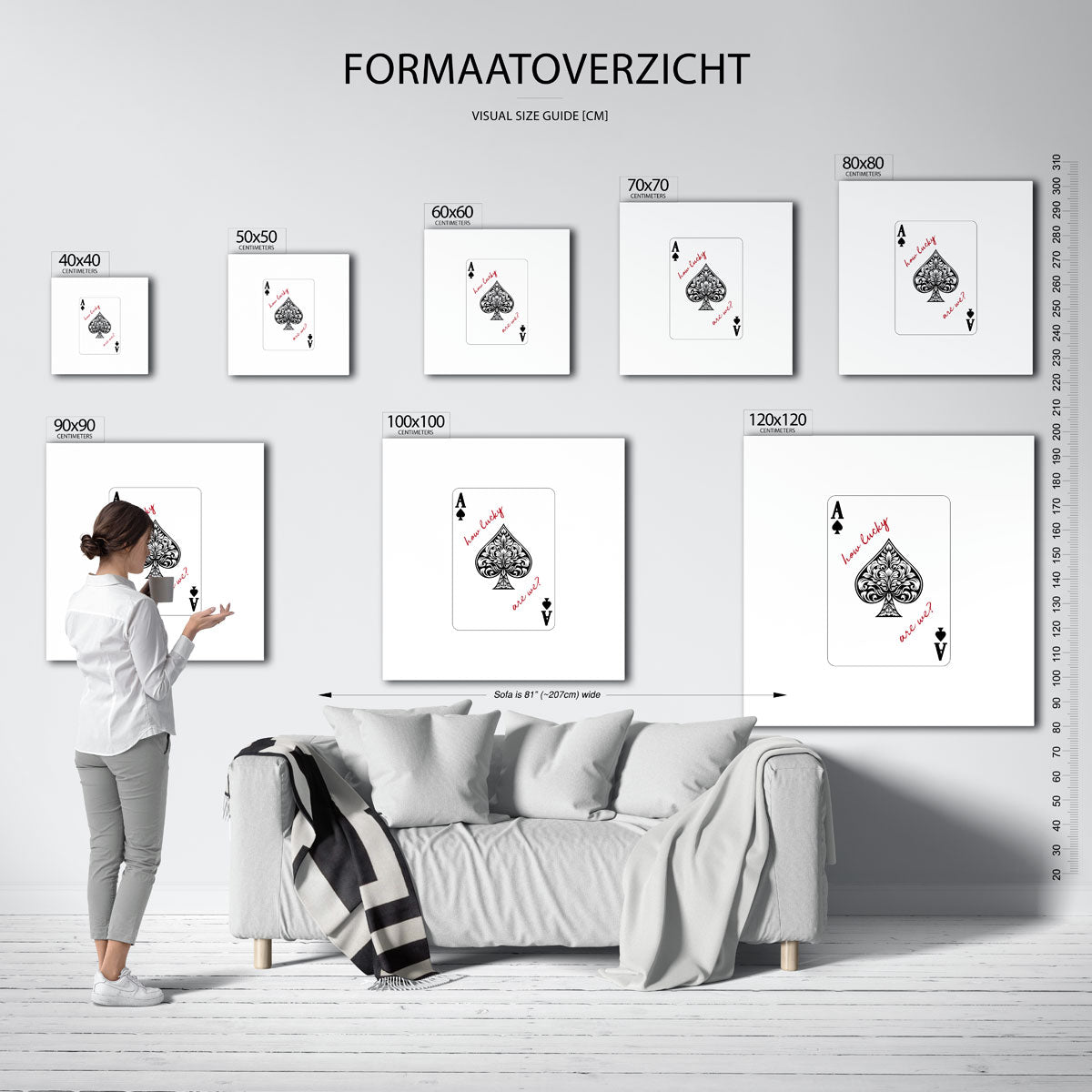 Schoppen aas – kleurrijke vierkante muurposter in Pop Art stijl